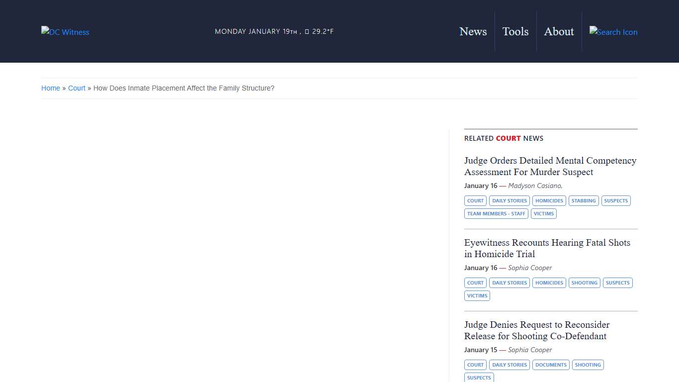 How Does Inmate Placement Affect the Family Structure? - DC Witness