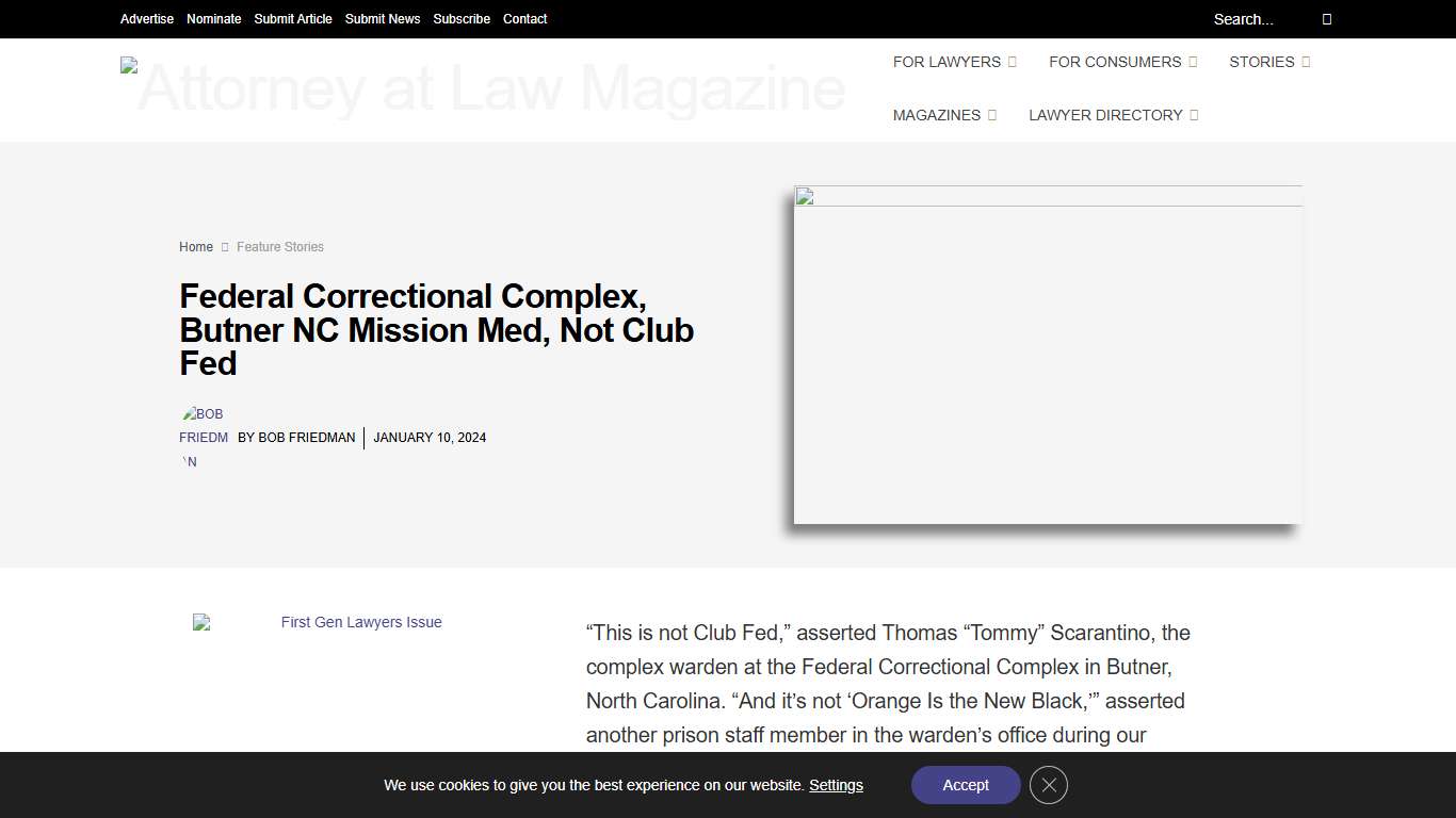 Federal Correctional Complex, Butner NC Mission Med, Not Club Fed | Attorney at Law Magazine